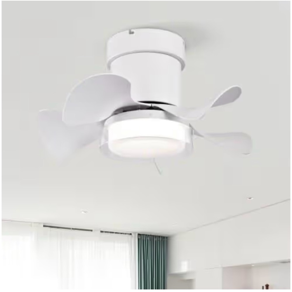 Modern White Ceiling Fan with Light